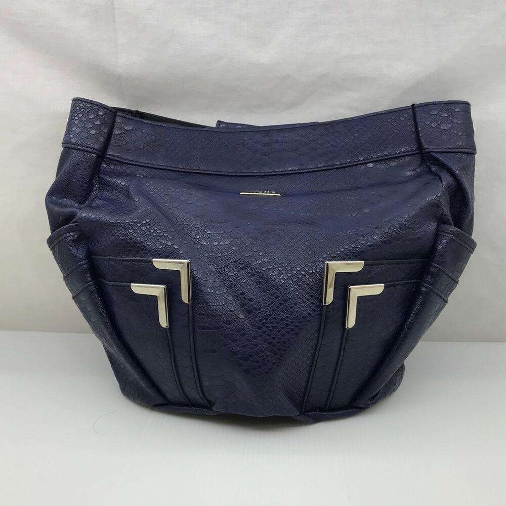 Miche McCall Shell Only Cover Navy Blue Snakeskin Pattern Pockets Bag Retired
